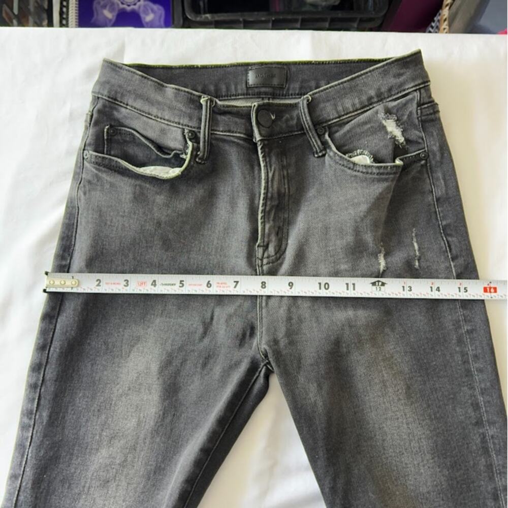 MOTHER The Rascal Ankle Snippet Jeans Sz 27 Stealing Shadows Distressed Denim - Picture 8 of 12